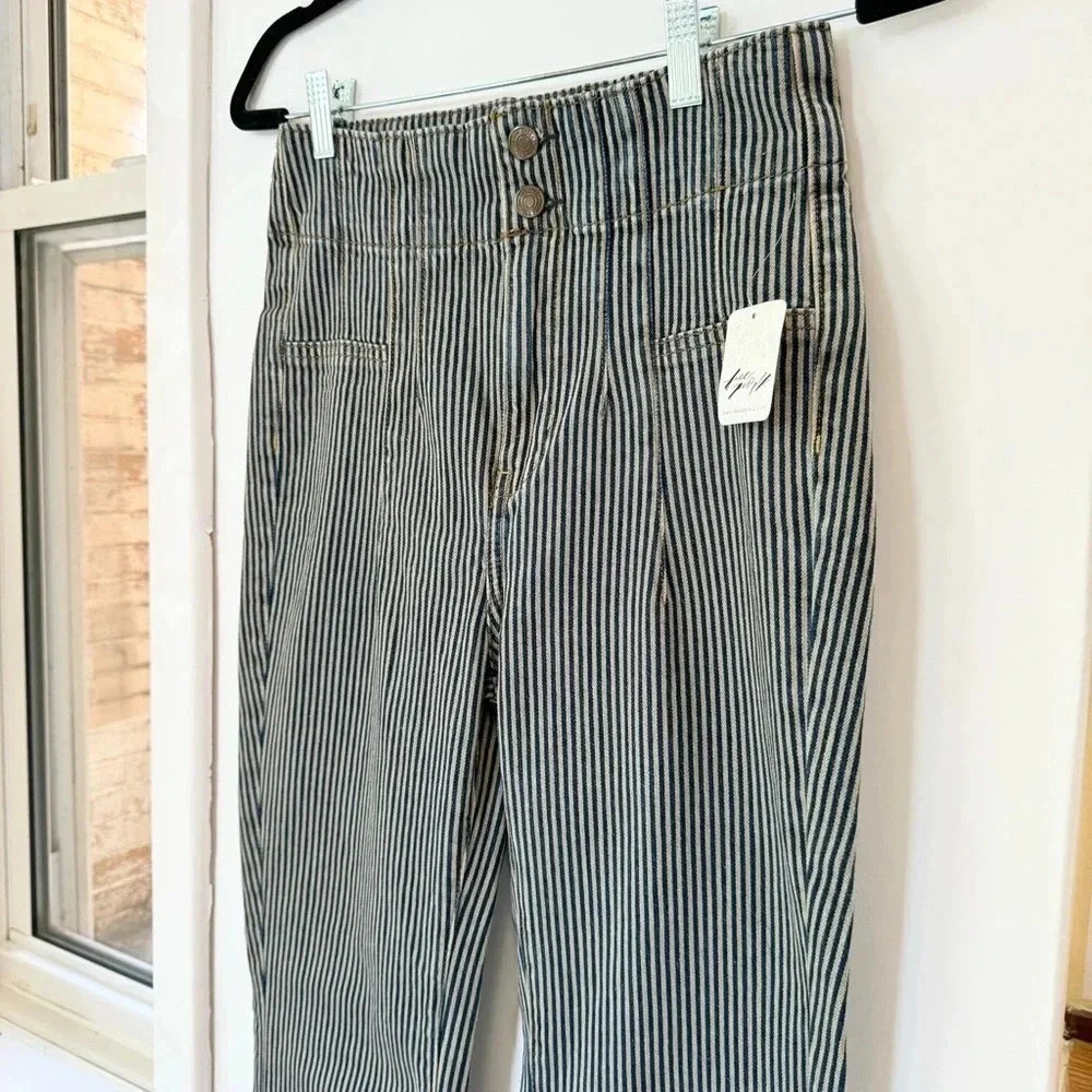 NWT Free People Jayde Flare Jeans Railroad Stripe 24 - Picture 8 of 16
